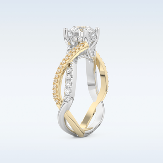 1 CT Pave Engagement Ring Featuring Round Moissanite
