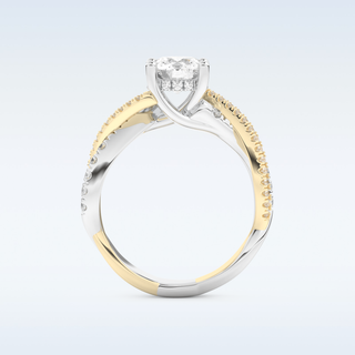 1 CT Pave Engagement Ring Featuring Round Moissanite