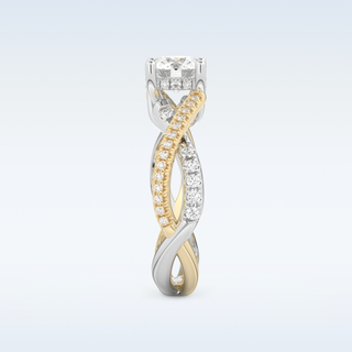 1 CT Pave Engagement Ring Featuring Round Moissanite
