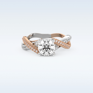 1 CT Pave Engagement Ring Featuring Round Moissanite
