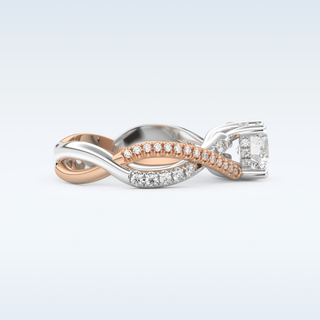 1 CT Pave Engagement Ring Featuring Round Moissanite