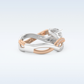 1 CT Pave Engagement Ring Featuring Round Moissanite