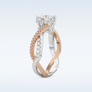 1 CT Pave Engagement Ring Featuring Round Moissanite