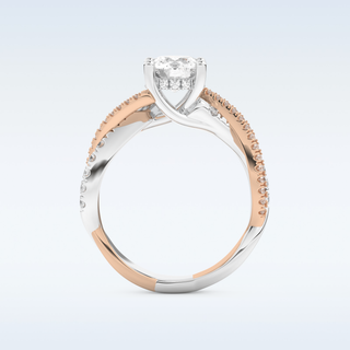 1 CT Pave Engagement Ring Featuring Round Moissanite