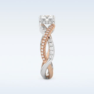 1 CT Pave Engagement Ring Featuring Round Moissanite