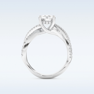 1 CT Pave Engagement Ring Featuring Round Moissanite