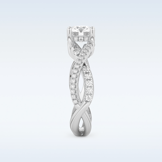 1 CT Pave Engagement Ring Featuring Round Moissanite