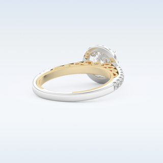 1.01 CT Halo and Pave Engagement Ring Featuring Round Moissanite