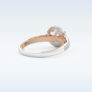 1.01 CT Halo and Pave Engagement Ring Featuring Round Moissanite