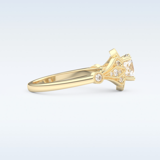 1 CT Pave Engagement Ring Featuring Round Moissanite