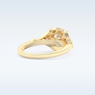 1 CT Pave Engagement Ring Featuring Round Moissanite