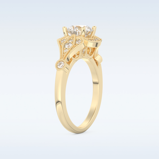 1 CT Pave Engagement Ring Featuring Round Moissanite