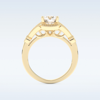 1 CT Pave Engagement Ring Featuring Round Moissanite