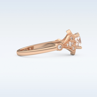 1 CT Pave Engagement Ring Featuring Round Moissanite