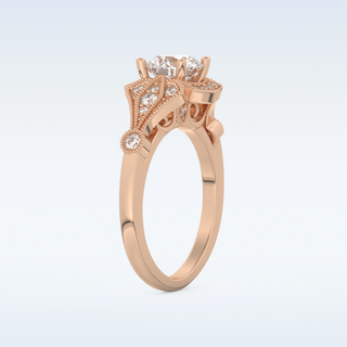 1 CT Pave Engagement Ring Featuring Round Moissanite