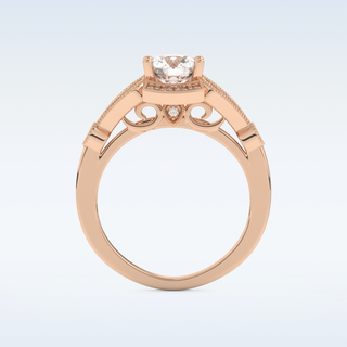 1 CT Pave Engagement Ring Featuring Round Moissanite