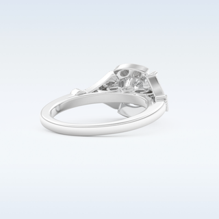 1 CT Pave Engagement Ring Featuring Round Moissanite