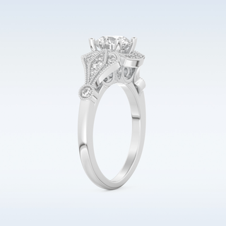 1 CT Pave Engagement Ring Featuring Round Moissanite