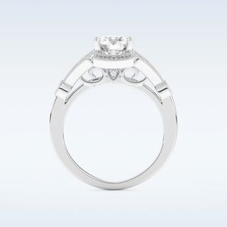 1 CT Pave Engagement Ring Featuring Round Moissanite