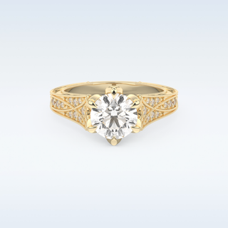 1.52 CT Pave Engagement Ring Featuring Round Moissanite