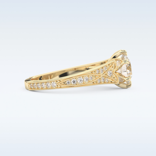 1.52 CT Pave Engagement Ring Featuring Round Moissanite
