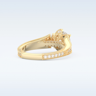 1.52 CT Pave Engagement Ring Featuring Round Moissanite