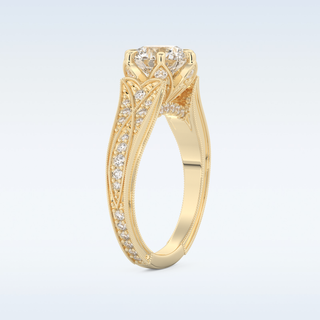 1.52 CT Pave Engagement Ring Featuring Round Moissanite
