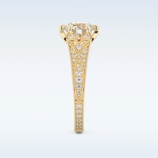 1.52 CT Pave Engagement Ring Featuring Round Moissanite