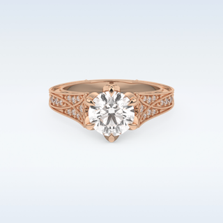 1.52 CT Pave Engagement Ring Featuring Round Moissanite