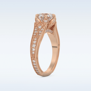 1.52 CT Pave Engagement Ring Featuring Round Moissanite