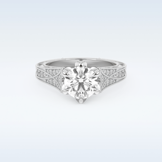 1.52 CT Pave Engagement Ring Featuring Round Moissanite