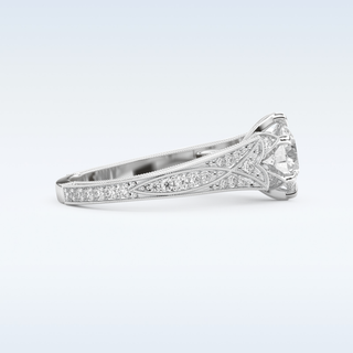 1.52 CT Pave Engagement Ring Featuring Round Moissanite
