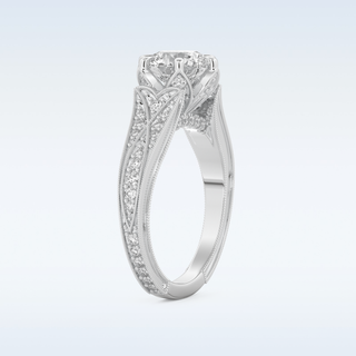 1.52 CT Pave Engagement Ring Featuring Round Moissanite