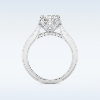 1.52 CT Pave Engagement Ring Featuring Round Moissanite