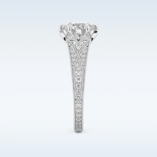 1.52 CT Pave Engagement Ring Featuring Round Moissanite