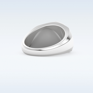 Signet Style Wedding Band with Moissanite
