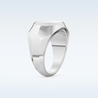 Signet Style Wedding Band with Moissanite
