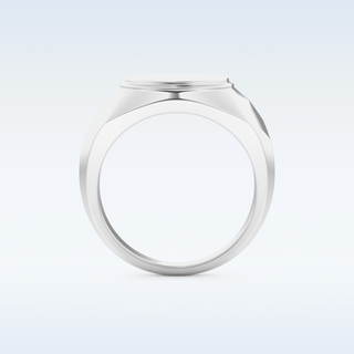 Signet Style Wedding Band with Moissanite