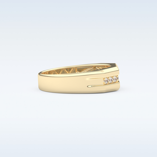 Flush Setting Style Wedding Band with 0.17 CT Round Cut Moissanite