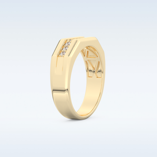 Flush Setting Style Wedding Band with 0.17 CT Round Cut Moissanite