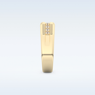 Flush Setting Style Wedding Band with 0.17 CT Round Cut Moissanite