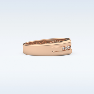 Flush Setting Style Wedding Band with 0.17 CT Round Cut Moissanite