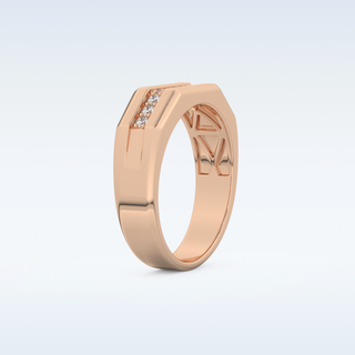 Flush Setting Style Wedding Band with 0.17 CT Round Cut Moissanite