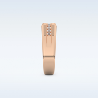 Flush Setting Style Wedding Band with 0.17 CT Round Cut Moissanite