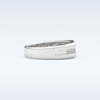 Flush Setting Style Wedding Band with 0.17 CT Round Cut Moissanite