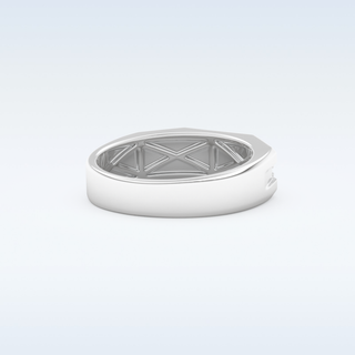 Flush Setting Style Wedding Band with 0.17 CT Round Cut Moissanite