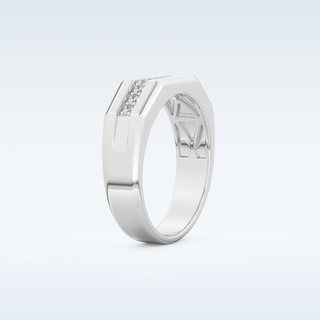 Flush Setting Style Wedding Band with 0.17 CT Round Cut Moissanite