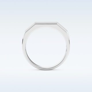 Flush Setting Style Wedding Band with 0.17 CT Round Cut Moissanite