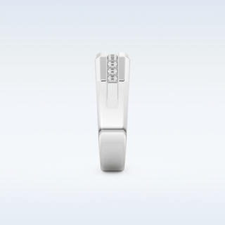Flush Setting Style Wedding Band with 0.17 CT Round Cut Moissanite
