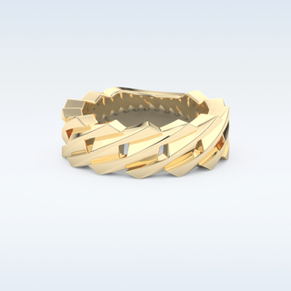 Blade Style Wedding Band with Moissanite